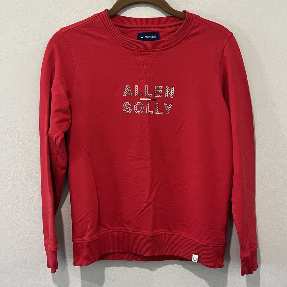 Allen Solly Sweatshirt Youth Small Red Crewneck Spell‎ Out Preppy